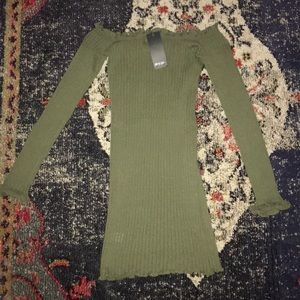 Nasty Gal olive green OTS dress!
